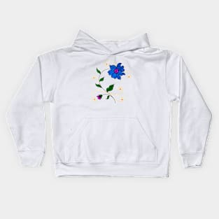 blue floral Kids Hoodie